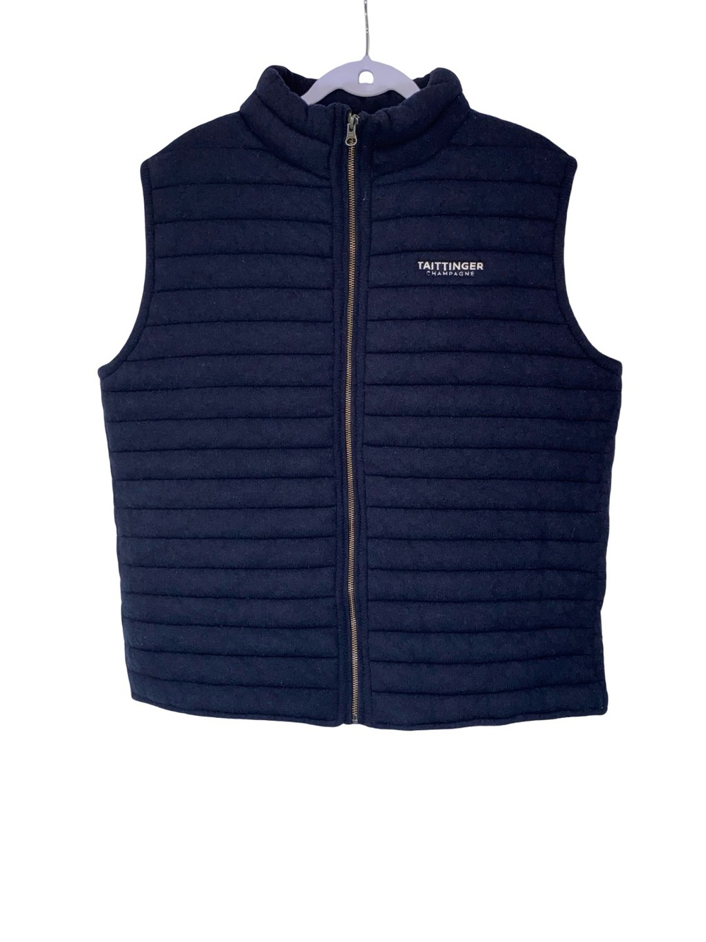"By Jaqk" Taittinger Champagne Quilted Gilet Vest Navy Blue Unisex - Picture 3 of 8